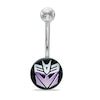 Thumbnail Image 0 of 014 Gauge Transformers Purple Decepticon Logo Belly Button Ring in Stainless Steel