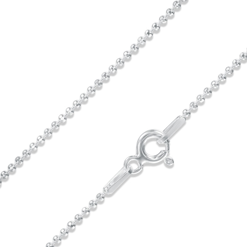 120 Gauge Diamond-Cut Bead Chain Necklace in Sterling Silver - 18"