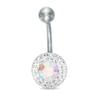 Thumbnail Image 0 of 014 Gauge Iridescent Crystal Belly Button Ring in Stainless Steel