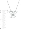 Thumbnail Image 1 of Marquise and Round Cubic Zirconia Butterfly Pendant in Sterling Silver