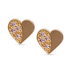 Thumbnail Image 0 of Child's Pink Cubic Zirconia Heart Stud Earrings in 14K Gold
