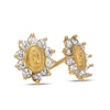 Thumbnail Image 0 of Child's Cubic Zirconia Our Lady of Guadalupe Frame Stud Earrings in 14K Gold