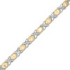Thumbnail Image 0 of 10K Gold Bonded Sterling Silver "LOVE YOU" Stampato Bracelet - 7.5"