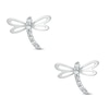 Thumbnail Image 0 of Cubic Zirconia Dragonfly Stud Earrings in 10K White Gold