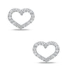 Thumbnail Image 0 of Cubic Zirconia Heart Stud Earrings in 10K White Gold