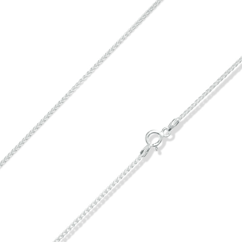 Sterling Silver 030 Gauge Spiga Chain Necklace - 18"