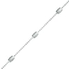 Thumbnail Image 0 of Made in Italy Oval Bead Anklet in Sterling Silver - 10"