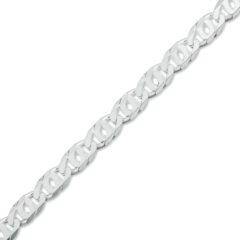 100 Gauge Cat's Eye Link Chain Bracelet in Sterling Silver - 8"