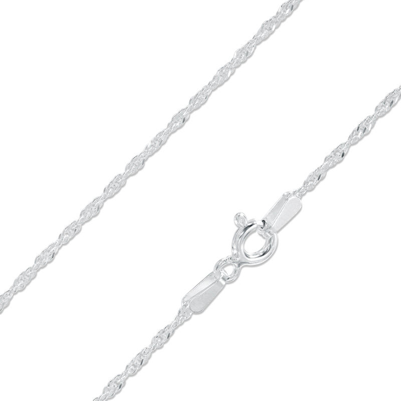 Sterling Silver 025 Gauge Singapore Chain Necklace - 30"