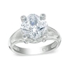 Thumbnail Image 0 of 8.0mm Princess-Cut Cubic Zirconia Ring in Sterling Silver - Size 7