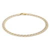 Thumbnail Image 0 of Made in Italy 100 Gauge Curb Chain Bracelet in 10K Hollow Two-Tone Gold - 8"