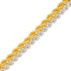 Thumbnail Image 0 of Cubic Zirconia Rope Chain Double Row Bracelet in 10K Gold - 7.5"
