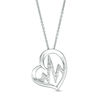 Thumbnail Image 0 of Diamond Accent Heartbeat Pendant in Sterling Silver