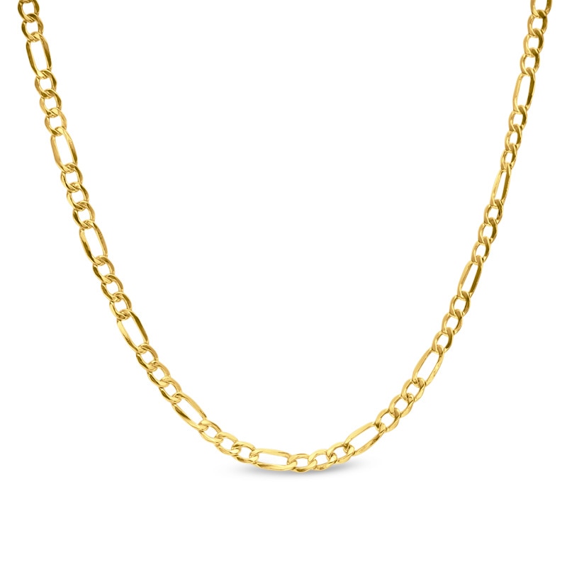 060 Gauge Figaro Chain Necklace in 10K Gold - 20"