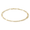 Thumbnail Image 0 of 100 Gauge Beveled Figaro Chain Bracelet in 10K Hollow Gold - 9"