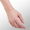 Thumbnail Image 2 of 100 Gauge Beveled Figaro Chain Bracelet in 10K Hollow Gold - 9"