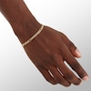 Thumbnail Image 3 of 100 Gauge Beveled Figaro Chain Bracelet in 10K Hollow Gold - 9"
