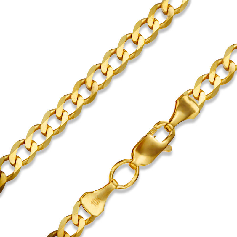 10K Gold 100 Gauge Curb Chain Necklace - 24"