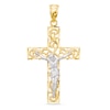 Thumbnail Image 0 of Swirl Crucifix Necklace Charm in 10K Two-Tone Gold