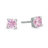 Thumbnail Image 0 of Child's 4mm Pink Cubic Zirconia Stud Earrings in Sterling Silver