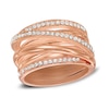 Thumbnail Image 0 of Wide Crystal Crossover Band in Brass with 18K Rose Gold Plate