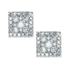 Thumbnail Image 0 of 1/5 CT. T.W. Diamond Square Cluster Stud Earrings in 10K White Gold