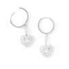 Thumbnail Image 1 of Cubic Zirconia Double Hearts Dangle Drop Earrings in Solid Sterling Silver
