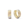 Thumbnail Image 0 of Stripe Huggie Hoop Earrings in 10K Tri-Tone Gold