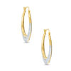 Thumbnail Image 0 of Greek Key Hoop Earrings in 10K Two-Tone Gold