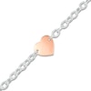 Thumbnail Image 0 of Heart Bracelet in Sterling Silver with 18K Rose Gold Plate - 7.5"