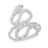 Thumbnail Image 0 of Cubic Zirconia Slithering Snake Ring in Sterling Silver - Size 7