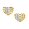 Thumbnail Image 0 of Cubic Zirconia Heart Stud Earrings in 14K Gold