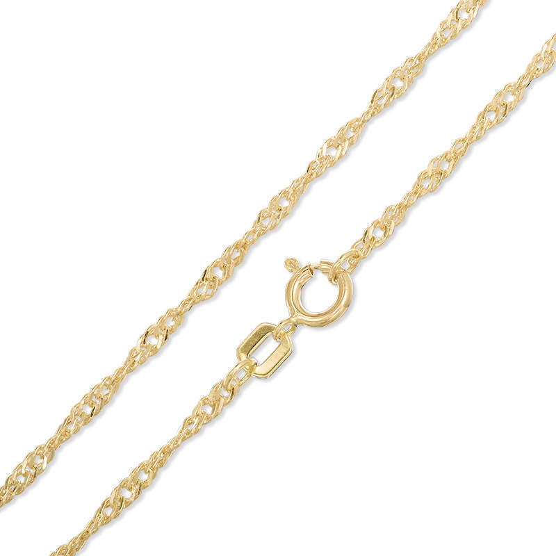 Child's Adjustable Figaro Chain Necklace in 10K Gold - 15"