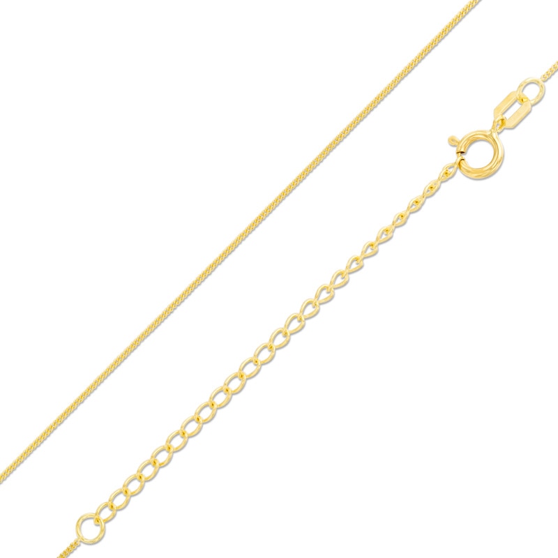 Child's Adjustable 14K Gold 020 Gauge Curb Chain Necklace - 15"