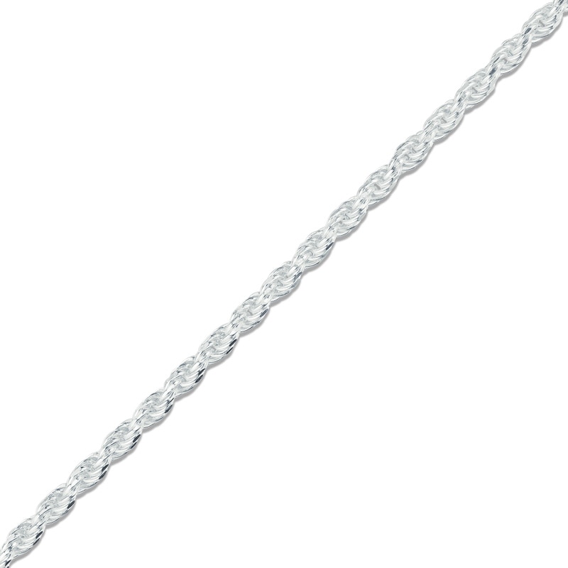 040 Gauge Rope Chain Anklet in Sterling Silver - 10"