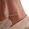 Thumbnail Image 2 of Solid Sterling Silver Bead Station Anklet Made in Italy