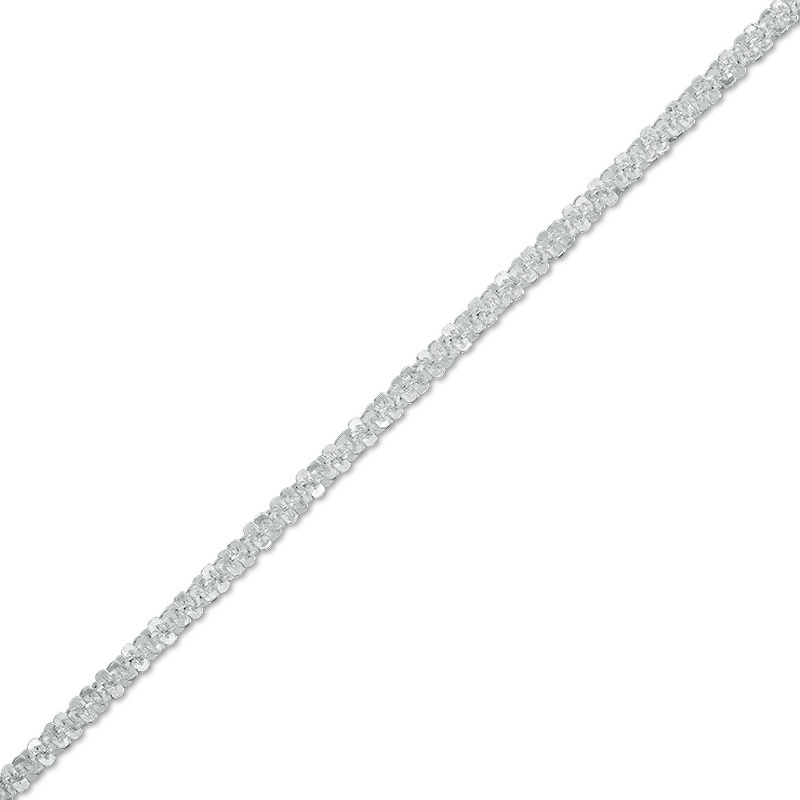Adjustable 030 Gauge Diamond-Cut Rolo Chain Anklet in Sterling Silver - 10.5"