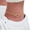 Thumbnail Image 2 of Heart Anklet in 10K Hollow Gold - 10"