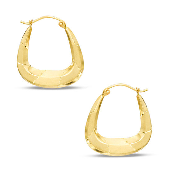 Triangle Hoop Earrings in 10K Gold | Hoops | Earrings | Piercing Pagoda