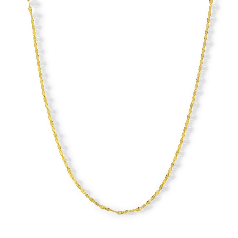 Made in Italy 030 Gauge Diamond-Cut Sunburst Link Chain Necklace in 14K Gold - 18"