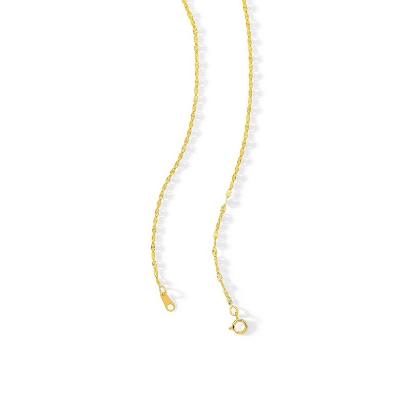 Made in Italy 030 Gauge Diamond-Cut Sunburst Link Chain Necklace in 14K Gold - 18"