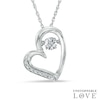 Thumbnail Image 0 of Diamond Accent Offset Heart Pendant in Sterling Silver
