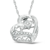 Thumbnail Image 1 of Diamond Accent Offset Heart Pendant in Sterling Silver