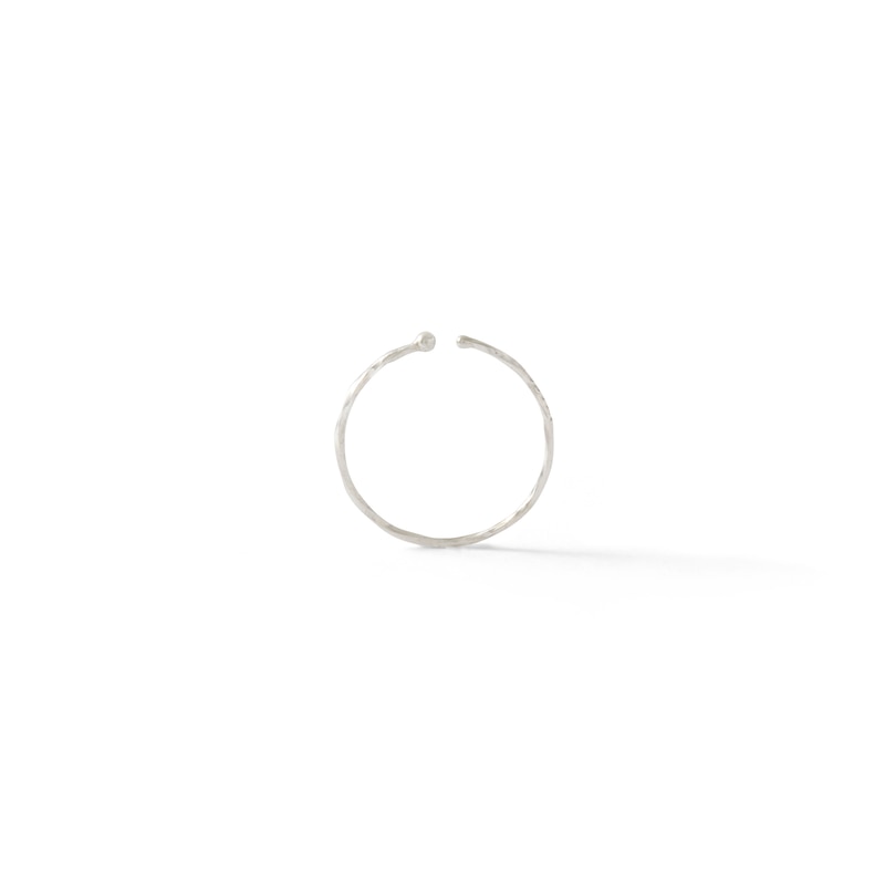 14K Solid White Gold Twist Nose Ring - 20G 5/16"