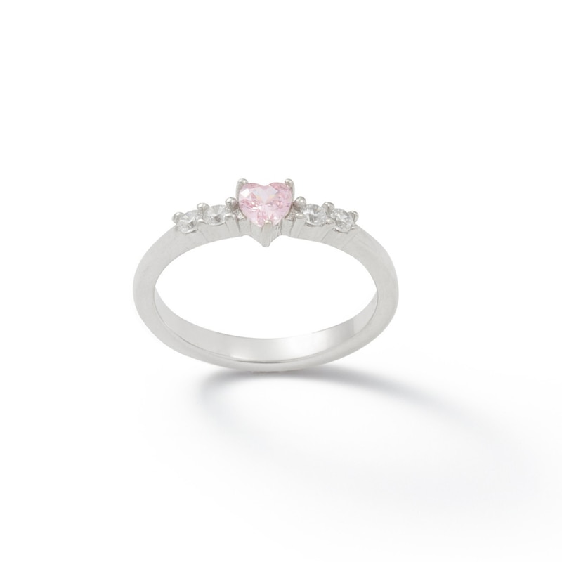 Custom Design Sparkle Like Diamond Pink and White Cubic Zirconia and 925 Silver Ring