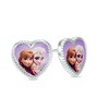 Thumbnail Image 0 of Child's Frozen Elsa and Anna Heart Stud Earrings in Sterling Silver