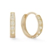 Thumbnail Image 0 of Cubic Zirconia Five Stone Huggie Hoop Earrings in 14K Solid Gold