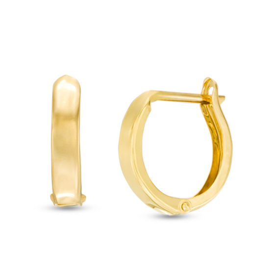 13 x 10 mm GoldenMine 14k Tri Color Gold 6mm Half Huggie Hoop Earrings