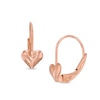 Thumbnail Image 0 of Child's Puffed Heart Drop Earrings in 14K Rose Gold