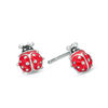 Thumbnail Image 0 of Child's Red Enamel Ladybug Stud Earrings in Sterling Silver